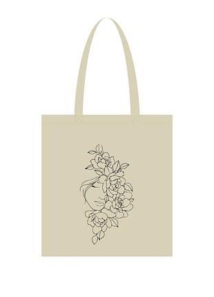 Экосумка для покупок "пионы" сумка-шоппер 190cct-2, 38 x 42 см (190г/м2)