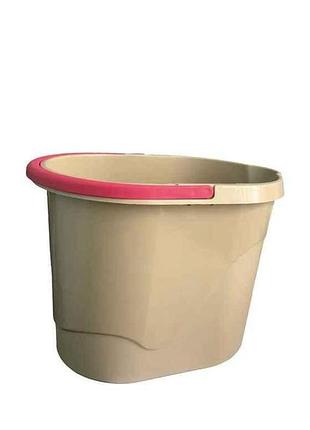 Відро 14л овальна бежевий арт.v14beige пластик тм мм-пласт