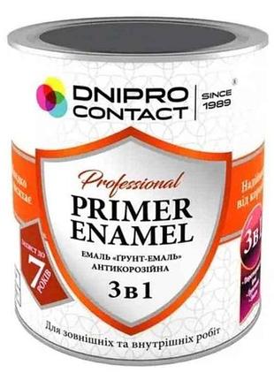 Грунт-емаль графіт 0,9кг 3 в 1 тм dnipro contact