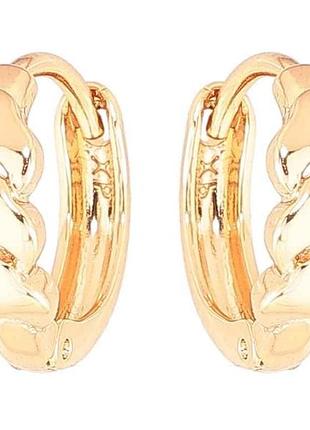 Сережки позолота 18k колечка «декоративний візерунок» 284235 тм xuping