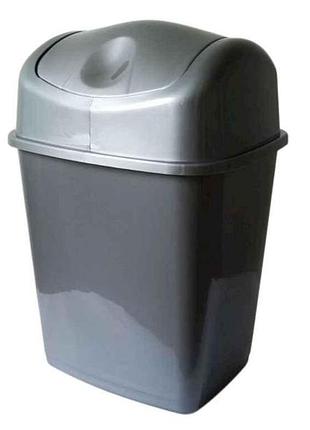 Відро для сміття 27л сірий арт.bin27gr пластик тм мм-пласт
