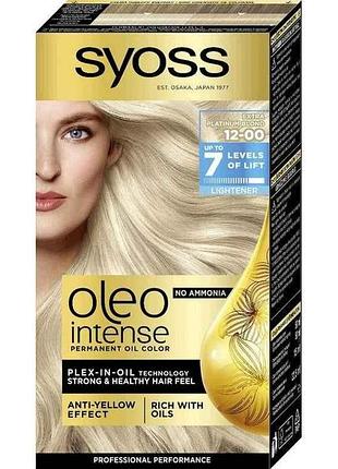 Фарба безаміачна для волосся oleo intense 12-00 платиновий блонд тм syoss