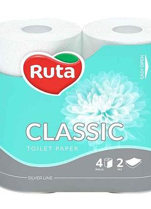 Туалетний папір 4шт 2шар classic білий тм ruta