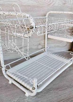 Сушарка 55x25x39,5см 2-х ярусна біла мармурове покриття eb-2108м тм edenberg
