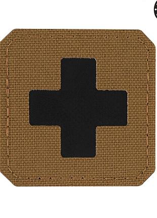 M-tac нашивка medic cross laser cut coyote/black