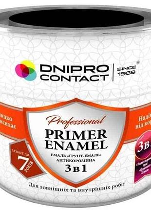 Грунт-эмаль черный 2,8кг 3 в 1 тм dnipro contact