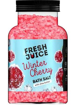 Соль для ванн 700г бутылка winter cherry тм fresh juice