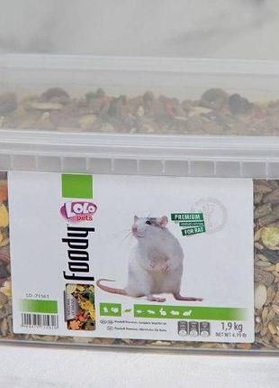 Корм для щурів lolo pets 1,9 кг корм для щурів домашні тварини лоло 1,9 кг