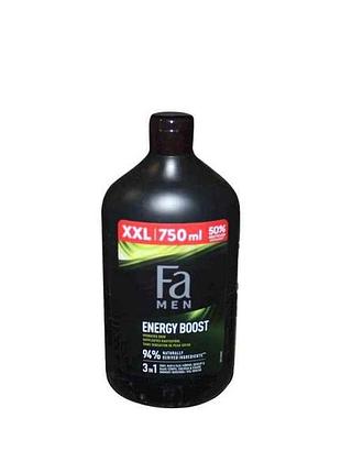 Гель для душа men sport energy boost с ароматом гуараны и женьшеня 750мл тм fa
