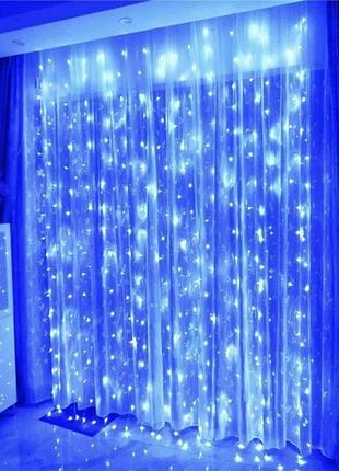 Cвітлодіодна гірлянда штора 3*2м синій 240 led ma13100blue (1ящ.=50шт.)