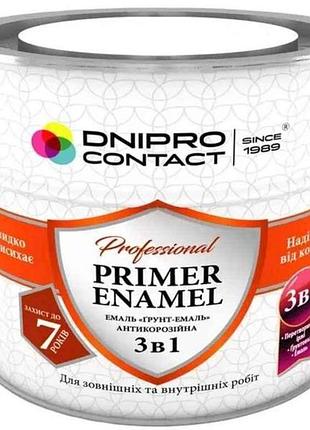Грунт-емаль білий 2,8кг 3 в 1 тм dnipro contact