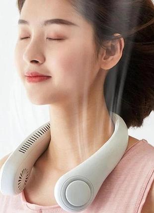 Вентилятор на шею neck fan vt-1010 портативный с аккумулятором 4000 мач + 3 режима обдува 5 вт
