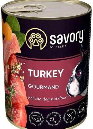 Savory вологий корм для собак усіх порід з індичкою 400 гр