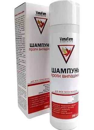 Шампунь против выпадения из экст. черв. перца, дикого калгана 250 мл тм vamafarm