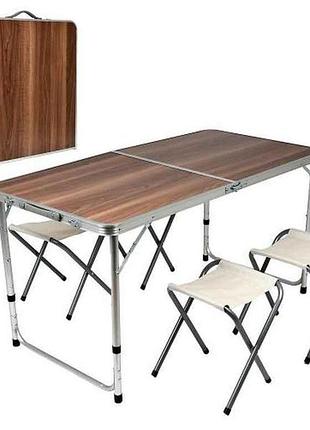 Стол складной с стульями (размеры 120*60*70/27*32*35,5 см) mh-5309s-1 тм stenson