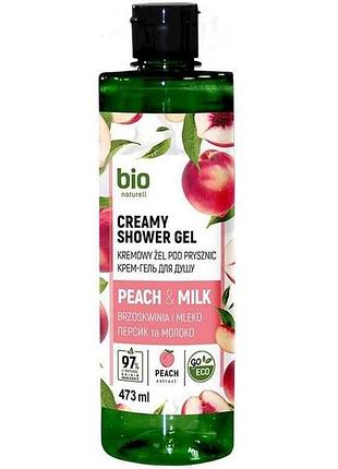 Крем-гель для душу 473мл peach milk тм bio naturell
