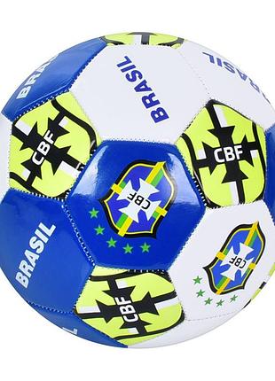 Мяч футбольный en 3319(brasil) 21,3 см, пвх, размер 5, 340-360 грамм