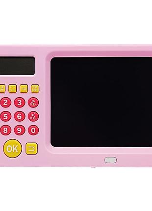 Уцінка! розвиваючий калькулятор bambi c0067u(pink)-uc із планшетом для малювання
