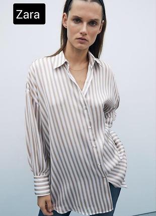Сатиновая рубашка zara