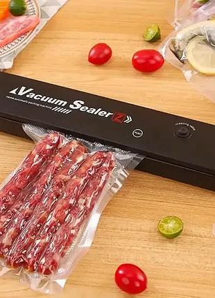 Вакуумный упаковщик для кухни чорний вакууматор бытовой vacuum sealer продуктовый вакуумный упаковщик для дома