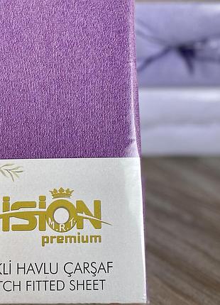 Простынь на резинке махровая 230х250см простыньvision premium 100% - хлопок производитель - турция
