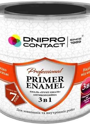 Грунт эмаль черный матовый 2.8кг 3 в 1 тм dnipro contact