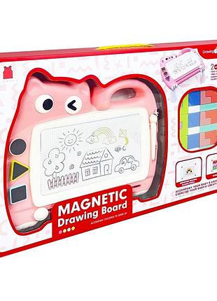 Магнитная доска для рисования "котик" 2 в 1 qy228(pink) тетрис, пазлы