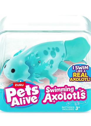 Интерактивная игрушка аксолотль pets & robo alive 9556b, бирюзовый