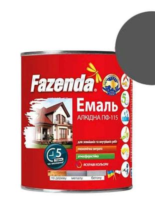 Эмаль алкидная пф-115 темно-серый 2,8кг тм fazenda