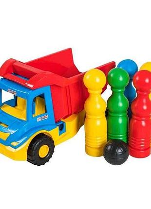 Вантажівка 4*2*26см multi truck з кеглями арт.39220 синій тм tigres