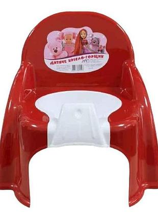Горщик дитячий бордовий крісло 34,5*28*33,5см арт.chair345/7 тм мм-пласт
