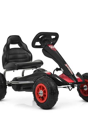Карт педальный bambi kart m 4036-2 надувные колеса черный