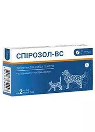 Таблетки спирозол-вс для собак и кошек ветсинтез. 20 шт. на 2 кг.