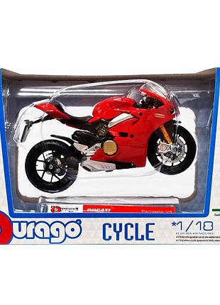 Детская модель мотоцикла "ducati panigale v4" bburago 18-51030-5 масштаб 1:18