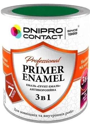 Грунт-емаль зелений 0,9кг 3 в 1 тм dnipro contact