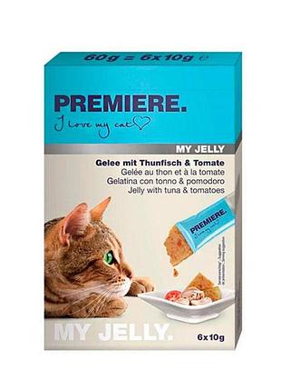 Ласощі в желе premier my jelly з тунцем і томатом, 6х10 г