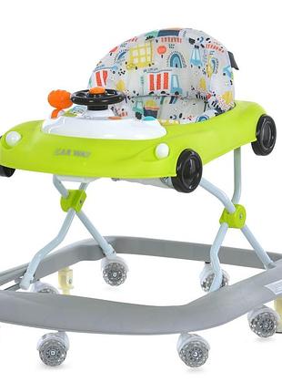 Детские ходунки car way me 1216 green-gray, музыка, свет