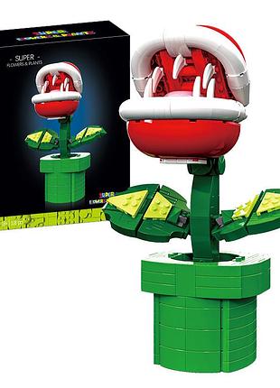 Конструктор icons lego 538 деталей super mario рослина-піранья (71426) сумісний із деталями лего/lego супермаріо рослина