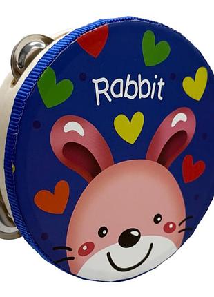 Деревянная игрушка бубен "зайчик" md 0367-54 диаметр 15 см