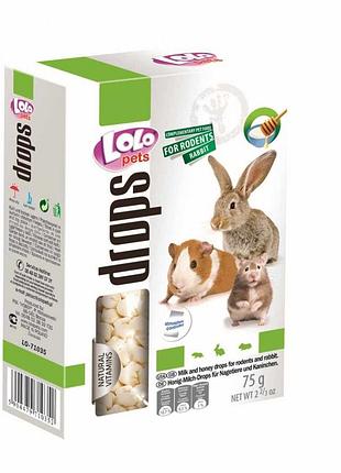 Дропси для гризунів молоко і мед 75 г lolopets 71035