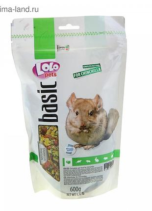 Полнорационный корм для шиншилл doypack 600 г lolopets