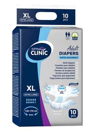 Підгузки для дорослих р.xl 10шт 9 крапель (талія 130-170см) тм normal clinique