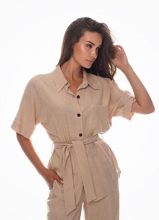 Костюм з льону в пісочному кольорі / l-xl s-m