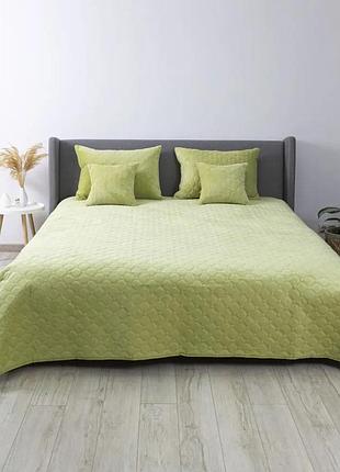 Покривало велюрове теп "velour" розмір 240x260 колір - салатовий