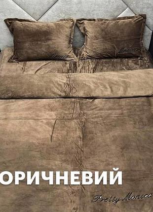 Велюровый комплект постельного белья евро размер 200*230 pretty monica