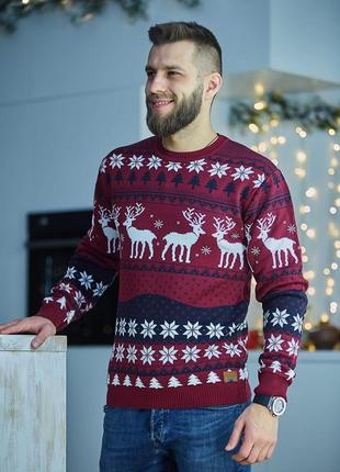 Мужские свитеры с оленями,красивые свитеры на подарок и для себя.