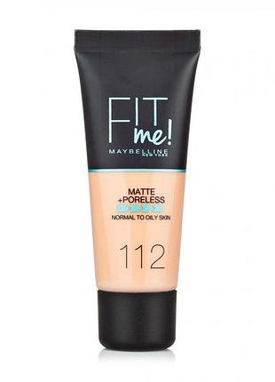 Тональный крем maybelline fit me matte poreless foundation 112 - soft beige