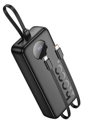 Power bank hoco j132a 20000 mah pd20w+qc3.0(22.5w) со встроенными кабелями type-c и lightning black