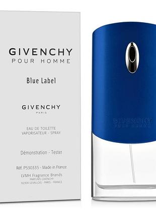 Мужские духи givenchy pour homme blue label tester (живанши пур хом блю лейбл) 100 ml/мл тестер