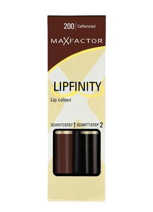 Стойкая жидкая помада + бальзам для губ max factor lipfinity 200 - caffeinated